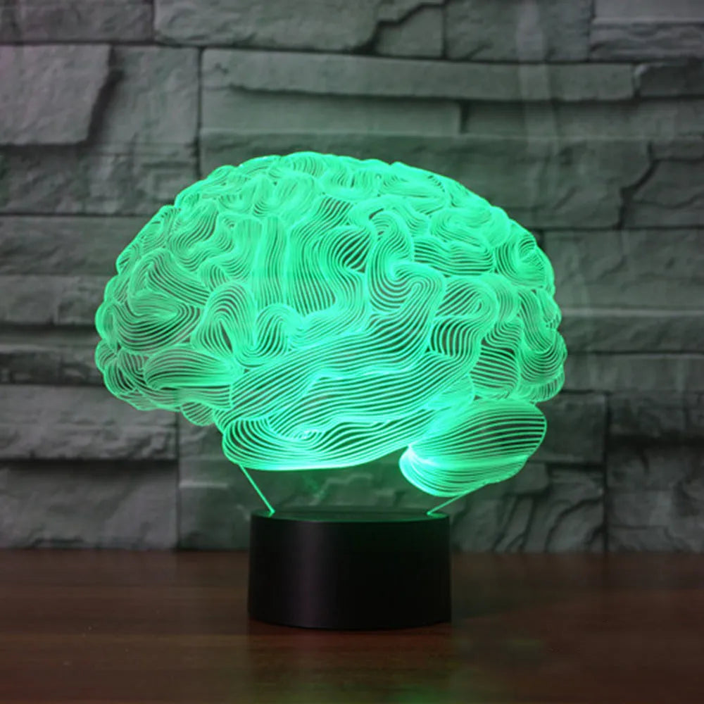 Acrylic 3D desk lamp with LED colour-changing lights and remote control on black ABS base