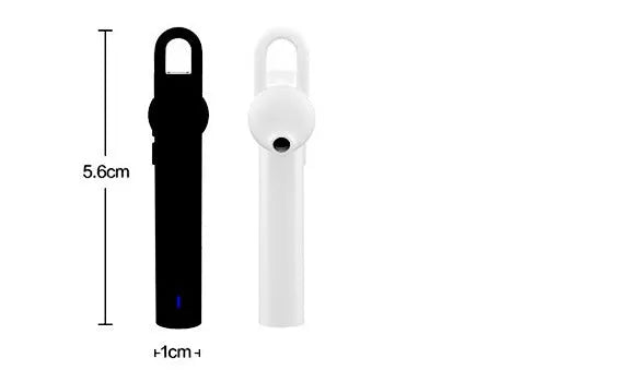 Wireless Bluetooth headset in black and white with compact 5.6cm design
