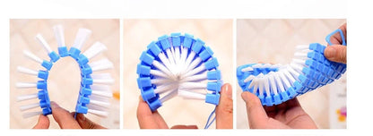 Flexible cleaning brush with durable bristles for kitchen and bathroom use