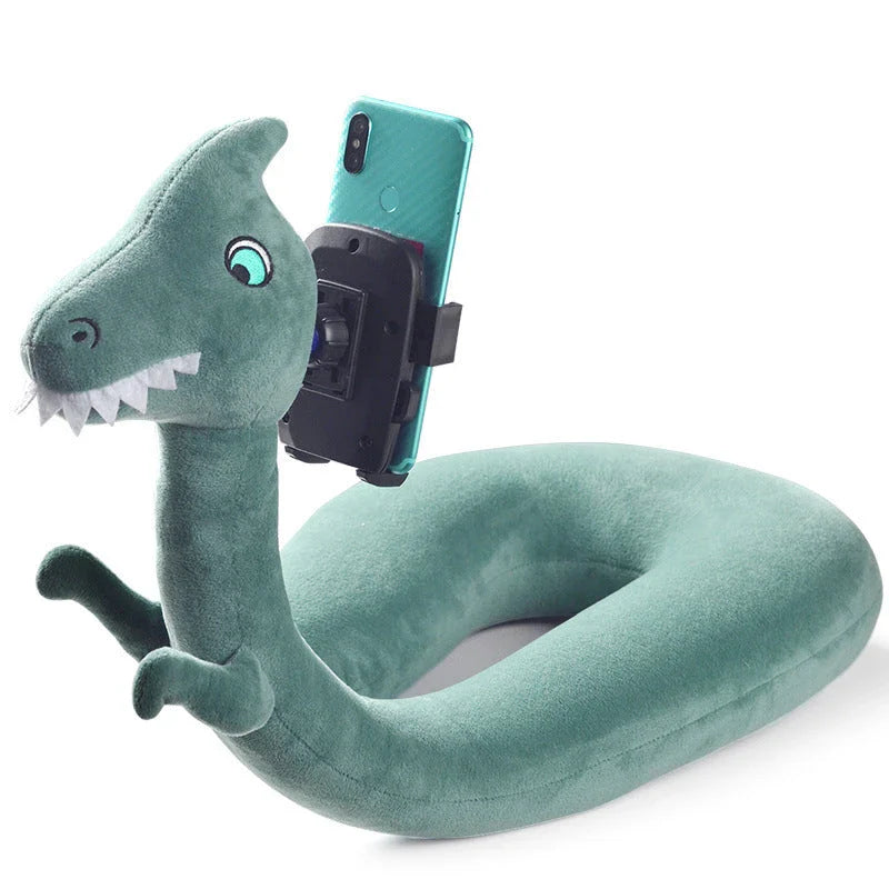 2-in-1 Lazy Support U-shaped Pillow in various colours for neck support and phone holding