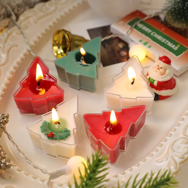 Creative Christmas tea wax tree bell personalised candle in cup shape multicolour options