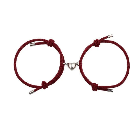 Simple Nylon Love Magnetic Bracelet in various colours, adjustable for 14-26cm wrists