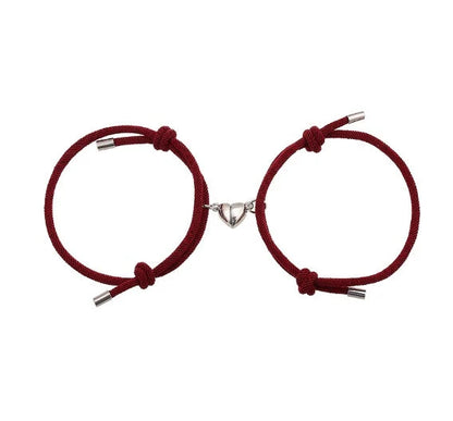 Simple Nylon Love Magnetic Bracelet in various colours, adjustable for 14-26cm wrists