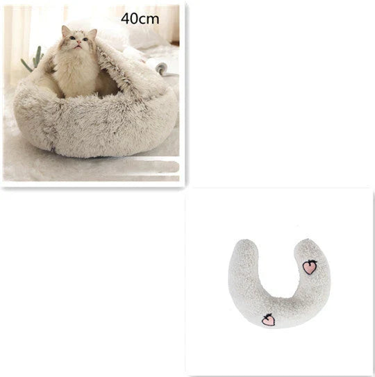 Warm plush pet bed for cats and dogs in various colours and sizes
