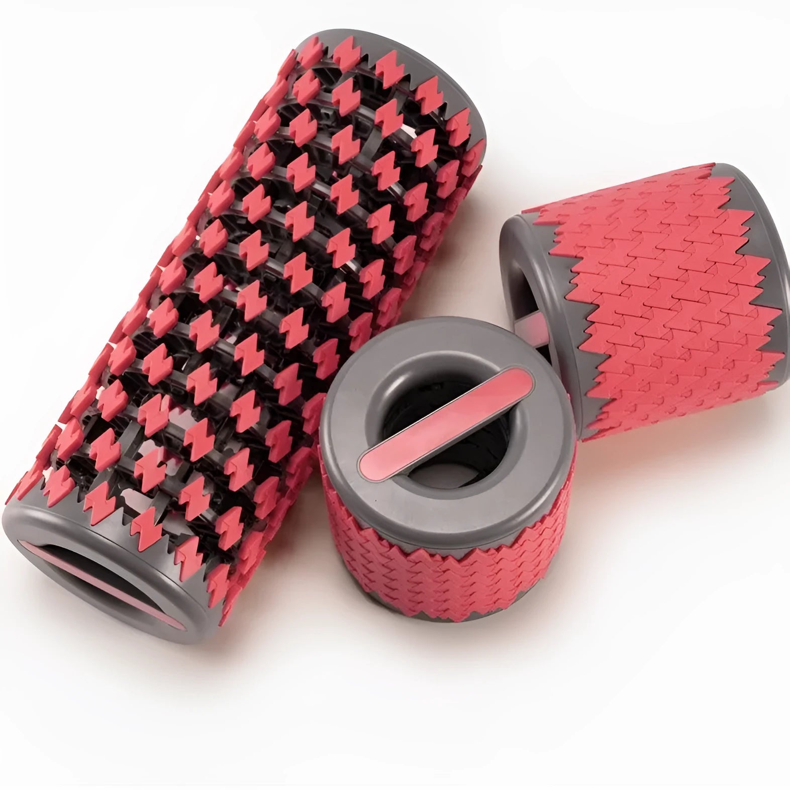 Adjustable telescopic foam roller in red, black, pink or yellow for muscle recovery massage