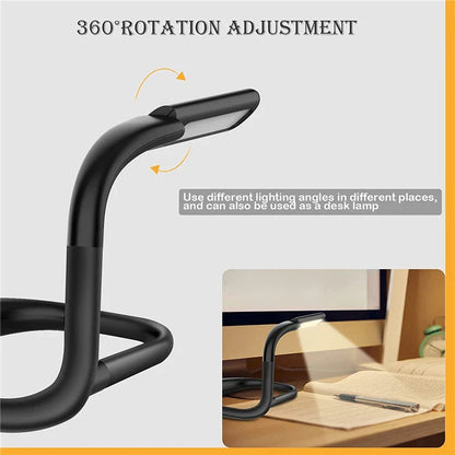 Adjustable hands-free neck reading light with rotatable lamp head, 3 color temperature settings, and ergonomic design for comfortable, customizable illumination