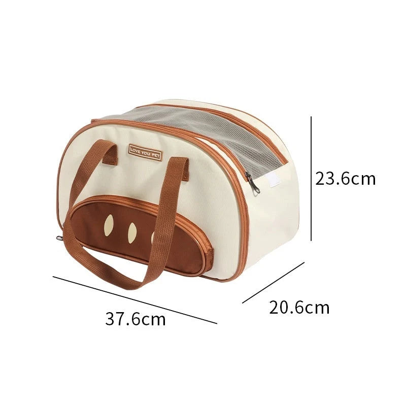 Folding dog diaper bag cat space capsule in breathable polyester, perfect for pet transport