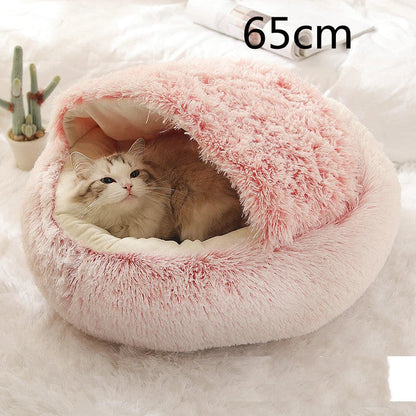 Warm plush pet bed for cats and dogs in various colours and sizes