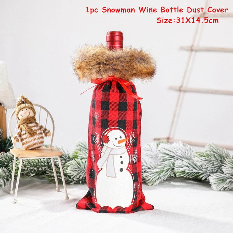 Festive Christmas wine bottle socks in vibrant holiday designs