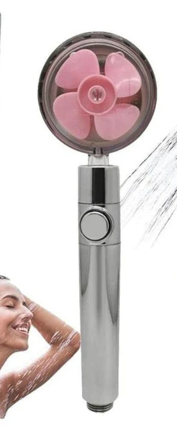 High-pressure handheld shower nozzle with cotton filter and stop button in various colours