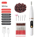 Electric nail file compact portable LCD display rechargeable nail clipper and buffer in Grey