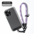 Adjustable 160cm rainbow woven polyester phone lanyard with alloy clip for crossbody or wrist wear