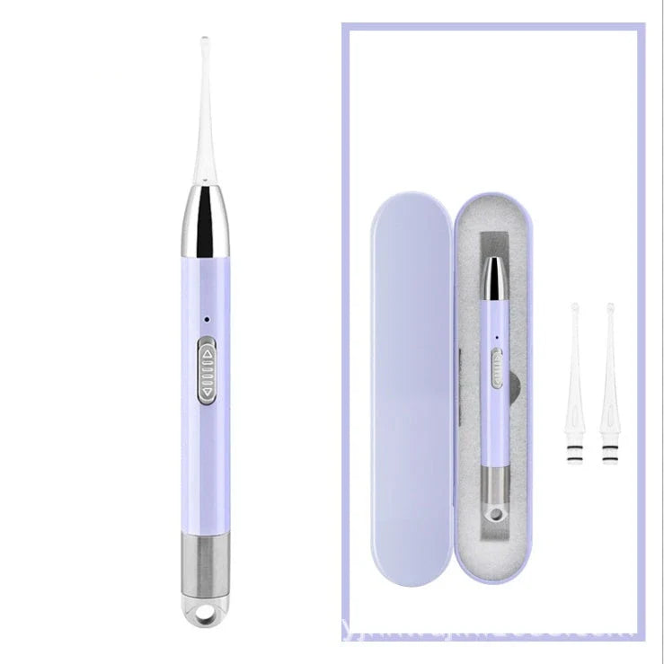 Children's rechargeable luminous ear pick in green and purple