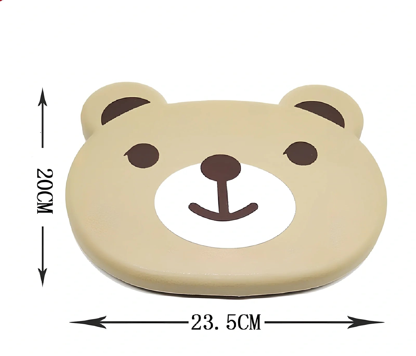 White child car seat table with 20x23.5cm surface and side hooks mounted on vehicle seat