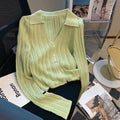 Women's viscose cardigan sweater in black with button front, slim fit, and long sleeves