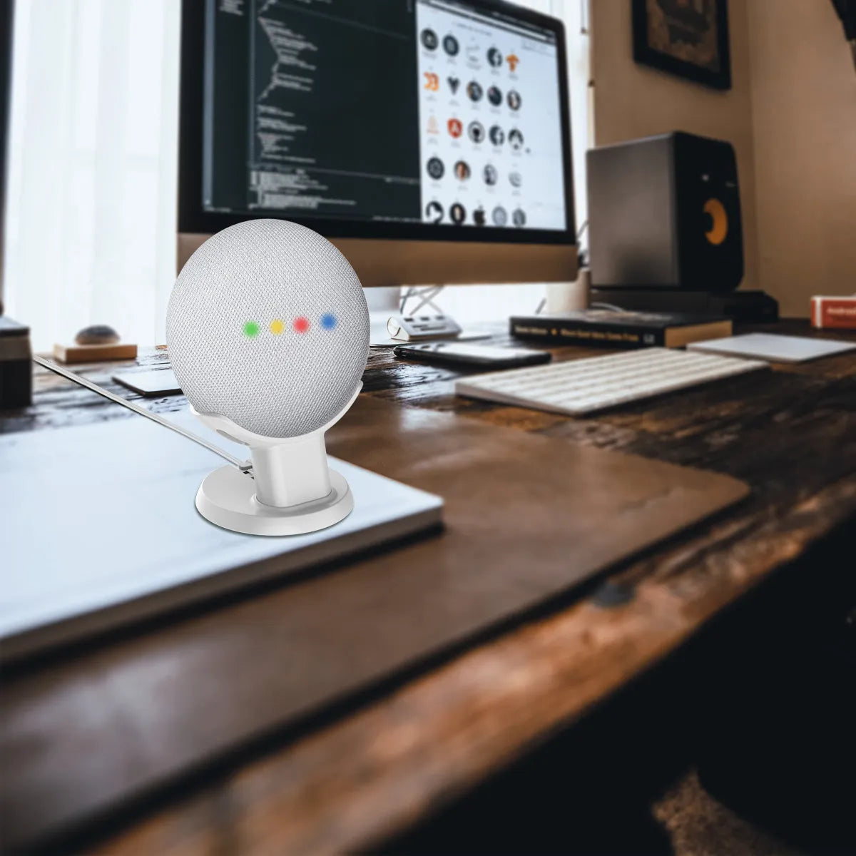 Google Home Mini plastic table stand holder in black or white