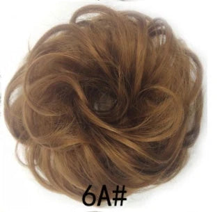 Synthetic wavy curly messy hair bun for women, 12cm diameter, high-temperature wire