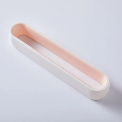 Wall-mounted bathroom slippers in pink, blue, and grey, made from 100% new plastic materials