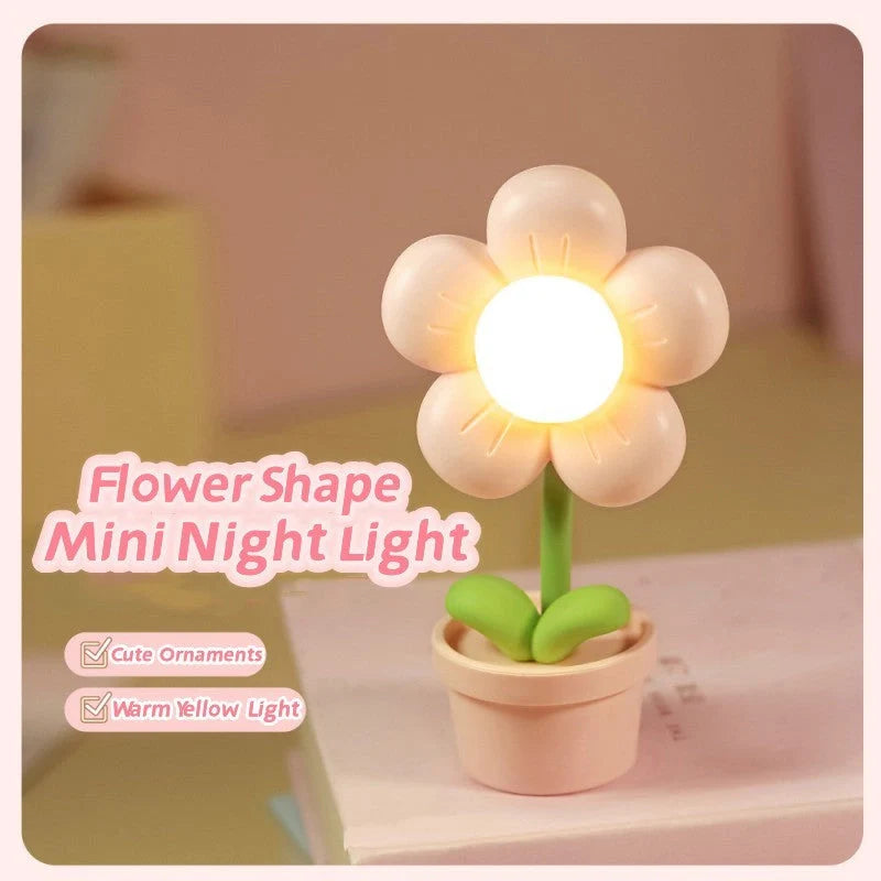 Mini Flower Night Lamp in flower shape with adjustable warm light