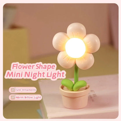 Mini Flower Night Lamp in flower shape with adjustable warm light