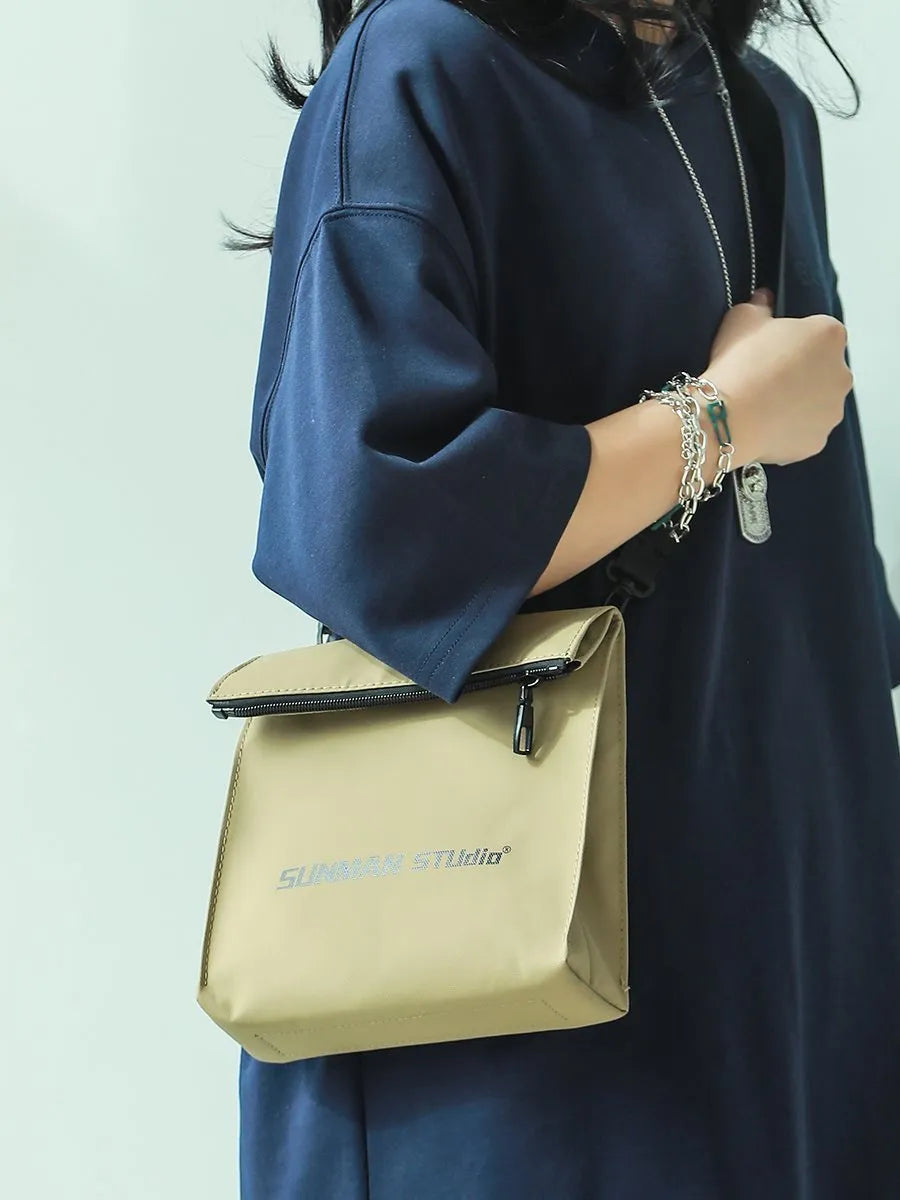 Messenger bag design backpack in polyester with Oxford lining shown in one of four colour options