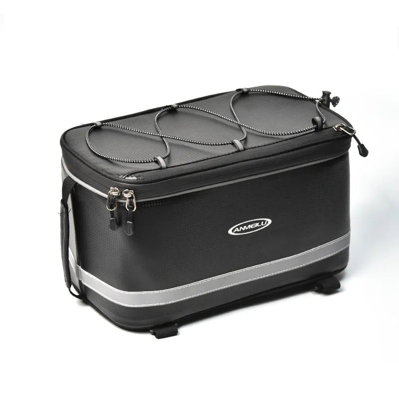 7012 black PU leather backseat car storage bag with 12 litre capacity for bicycle equipment