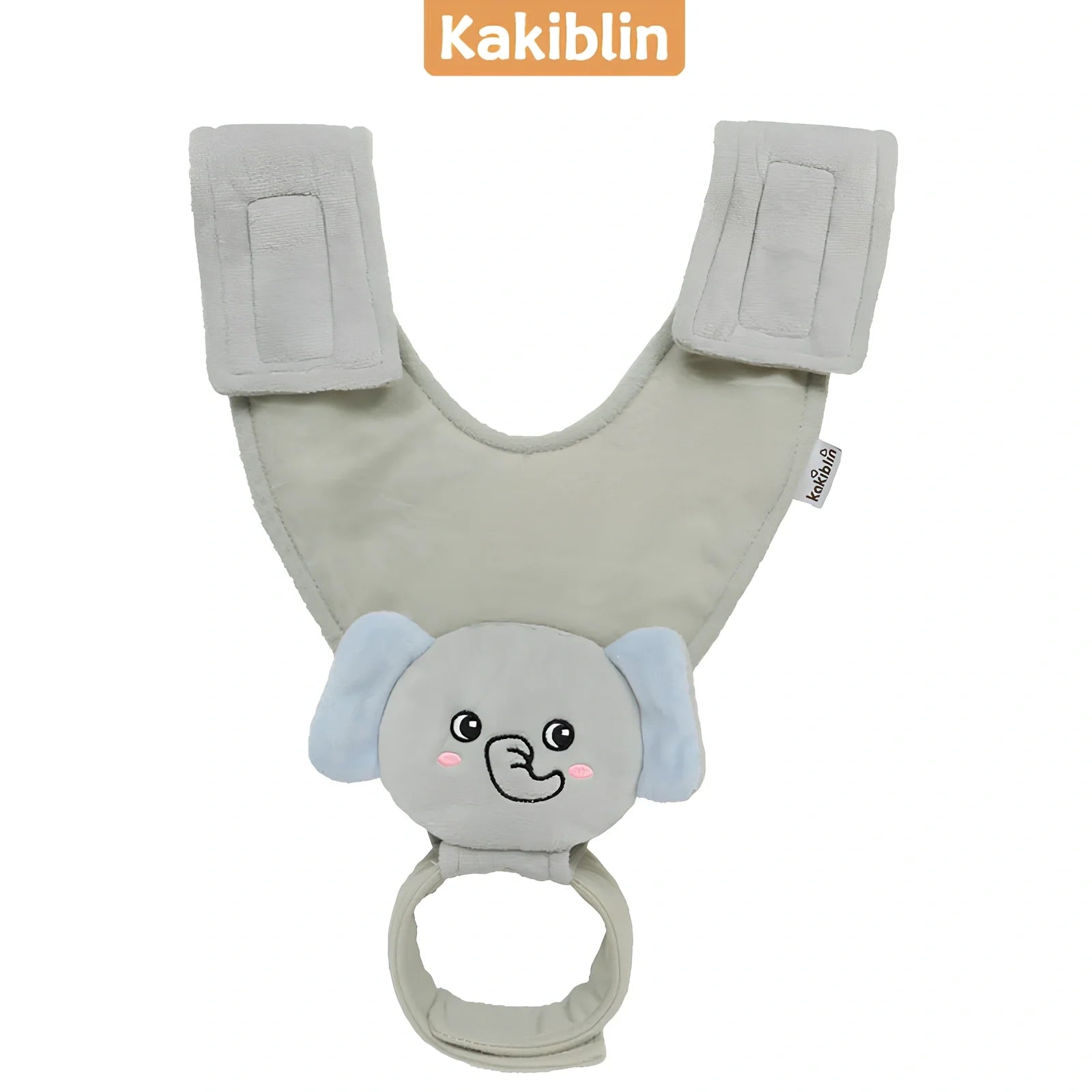 Breastfeeding pillow in duck pattern with Velcro straps, 60cm long, attached to stroller for baby support