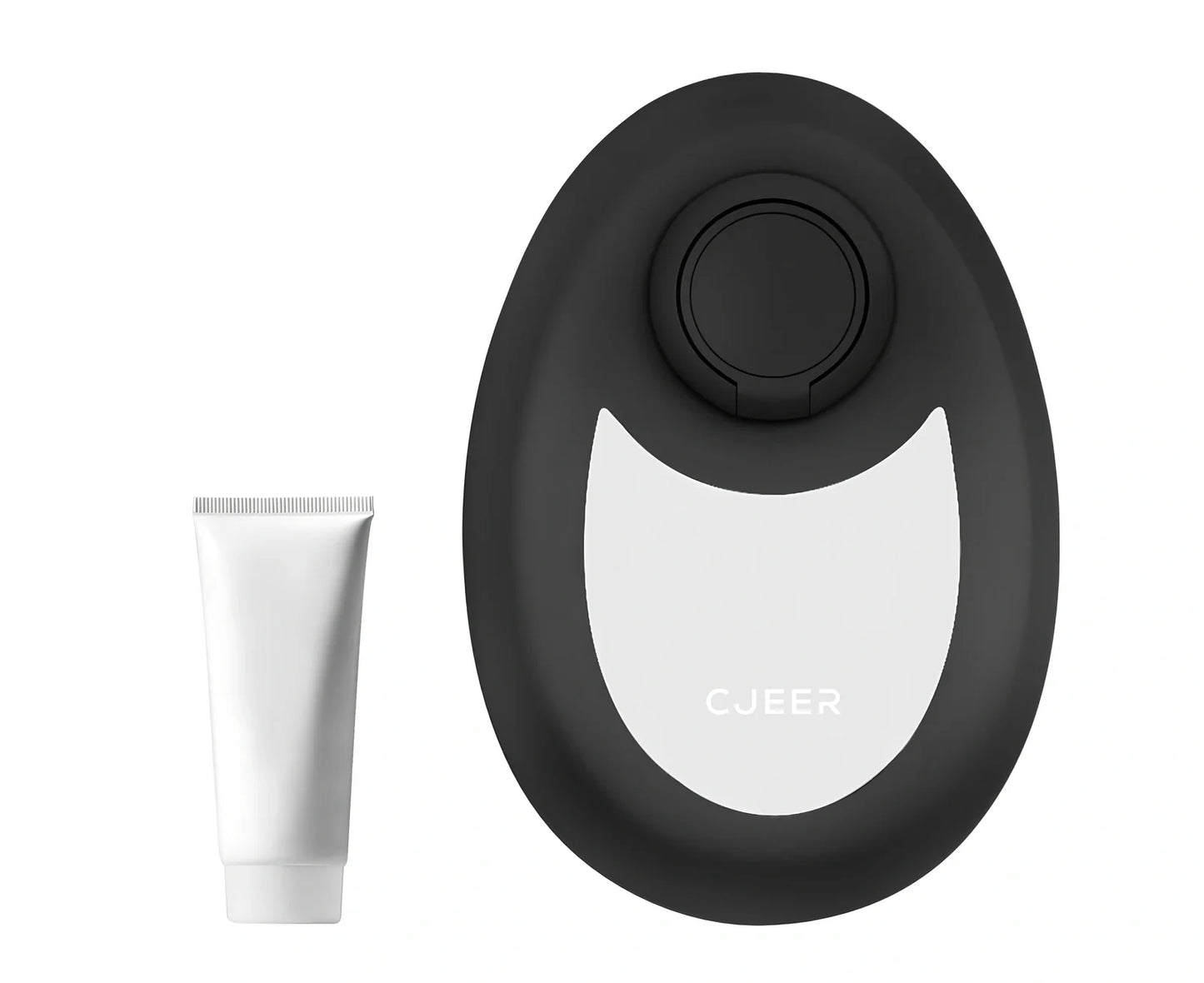 CJEER green crystal hair eraser with nano-glass surface and metal grip ring for painless leg arm removal, includes soothing gel