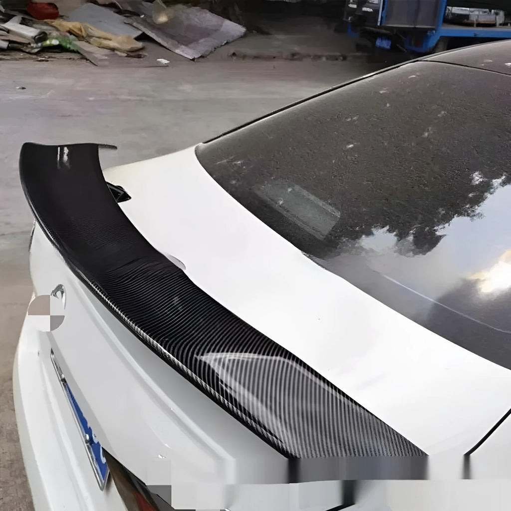 Universal punch-free ABS car spoiler tail wing shown in one of four finish options.