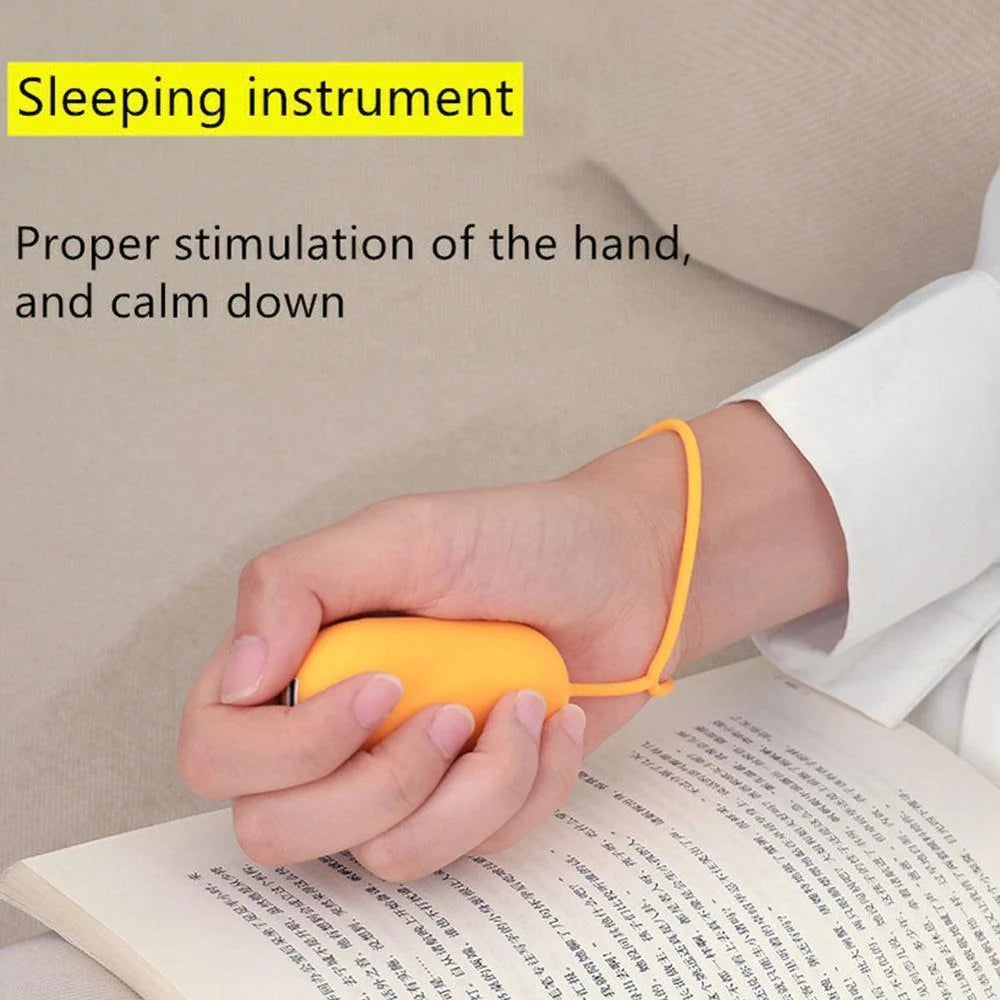 Hand-held micro-current sleep aid device for anxiety and insomnia relief