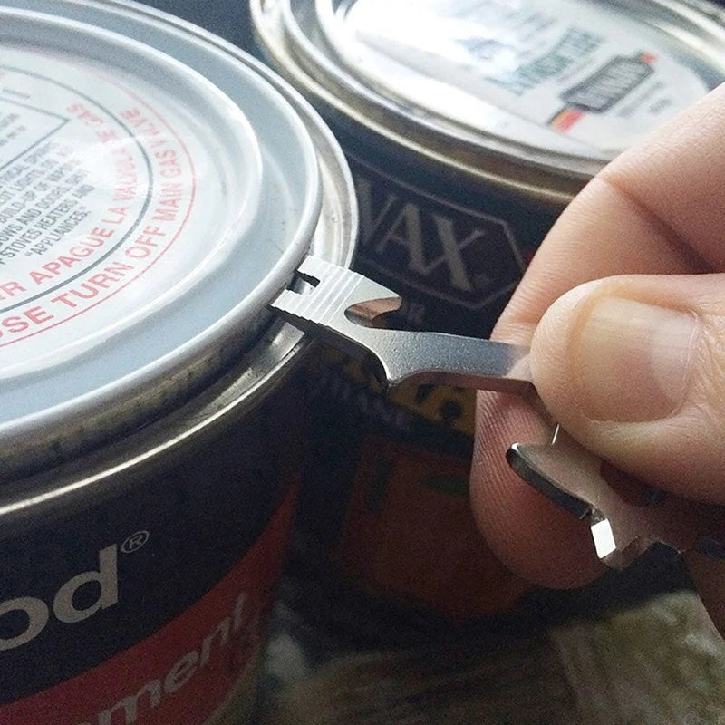 Compact stainless steel multi-tool key ring with over 20 functions