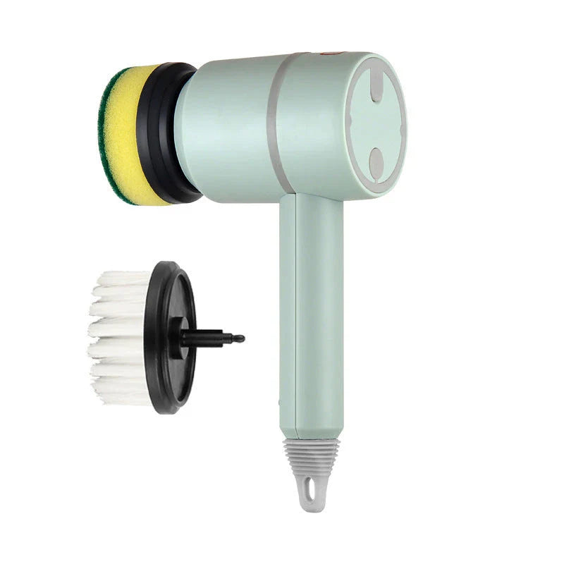 USB rechargeable electric cleaning brush for kitchen and bathroom with multiple brush heads