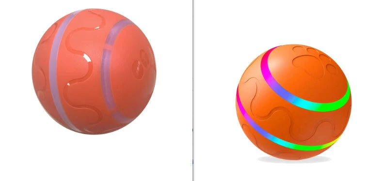 Intelligent Wicked Ball Toy for Cats with automatic rotation and USB charging in orange, yellow, and pink