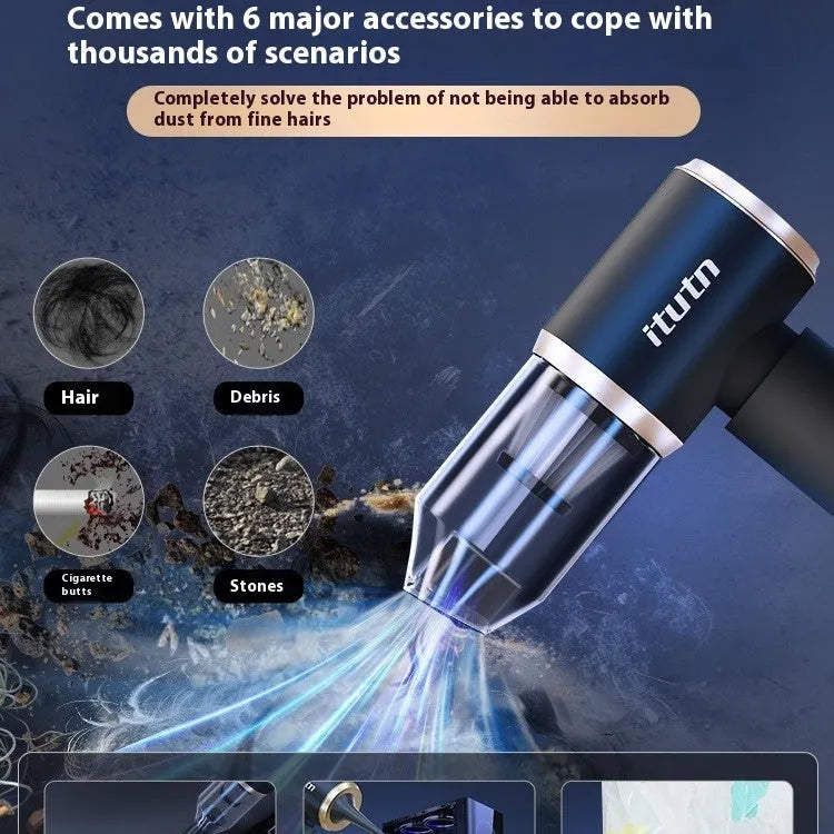 Black Gold Supreme car mounted wireless vacuum cleaner with water absorption and rechargeable 7.5V battery