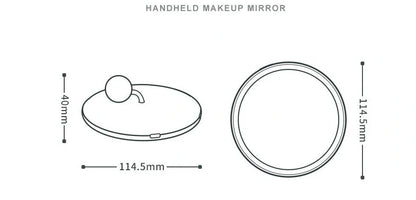 Pink and white LED makeup mirror with overlay closure and 800mAh battery