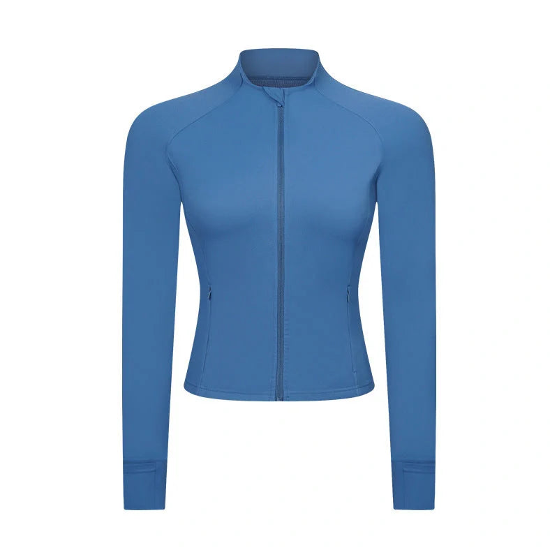 Slim-fit long sleeve yoga cardigan with spandex lining in five colours