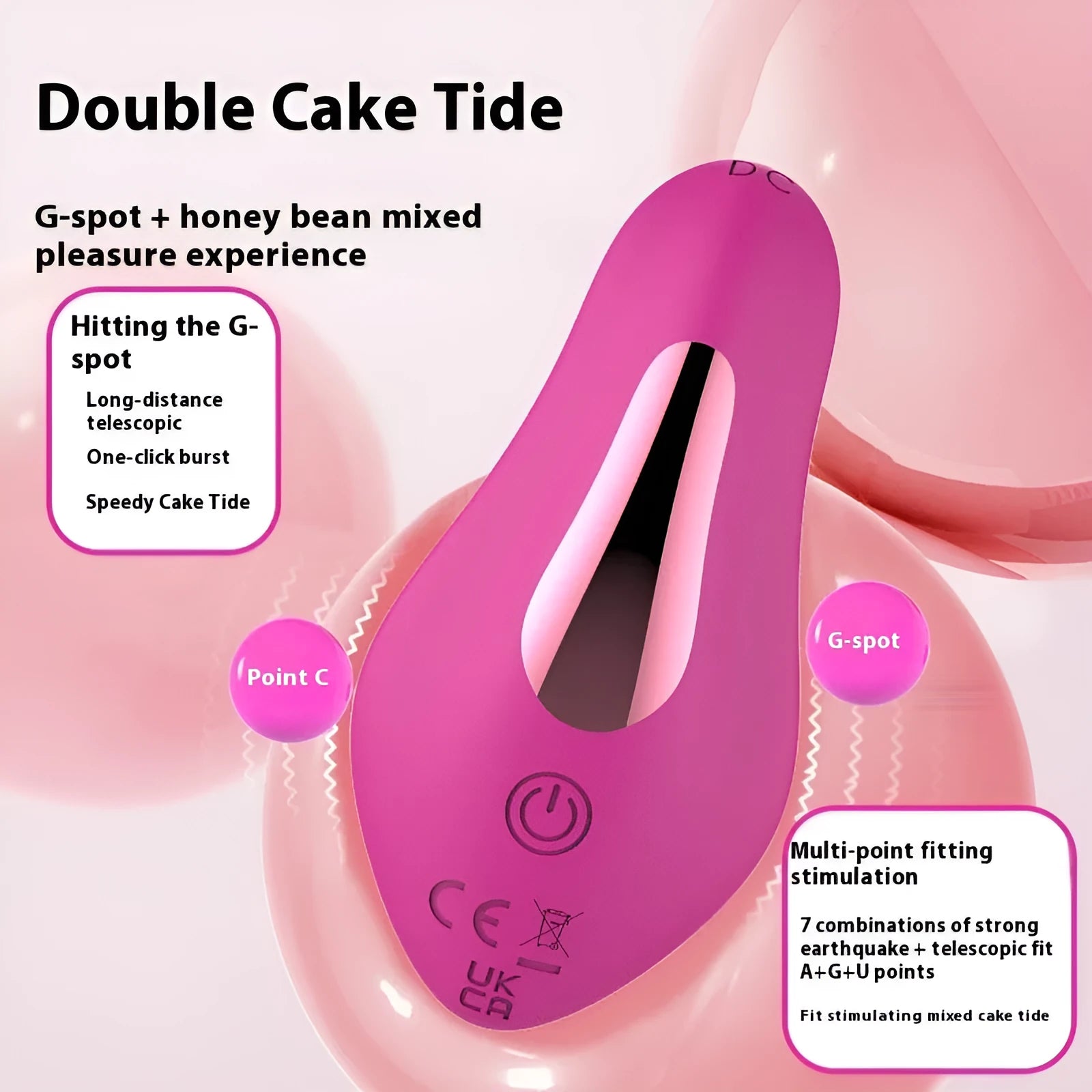 Rose red wearable female massager with APP remote control and USB charging
