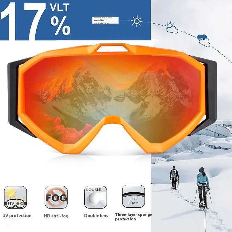 Motorcycle goggles with double layer anti-fog lenses and a TPU frame in a choice of five colours.