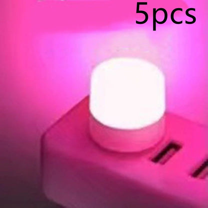 Compact USB LED night light in multiple colours for eye protection and portable use