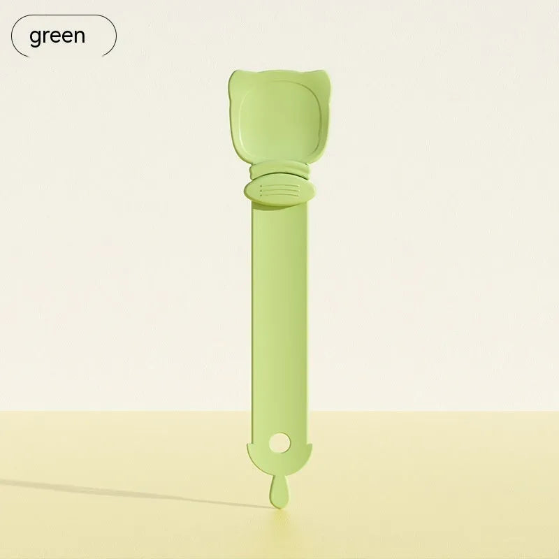 Cat strip squeezing machine in beige, 27x6.5cm HIPS plastic extruder on a countertop