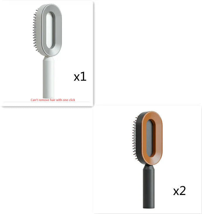 3D Air Cushion Hair Brush in elegant white, showcasing wide comb teeth and ergonomic handle