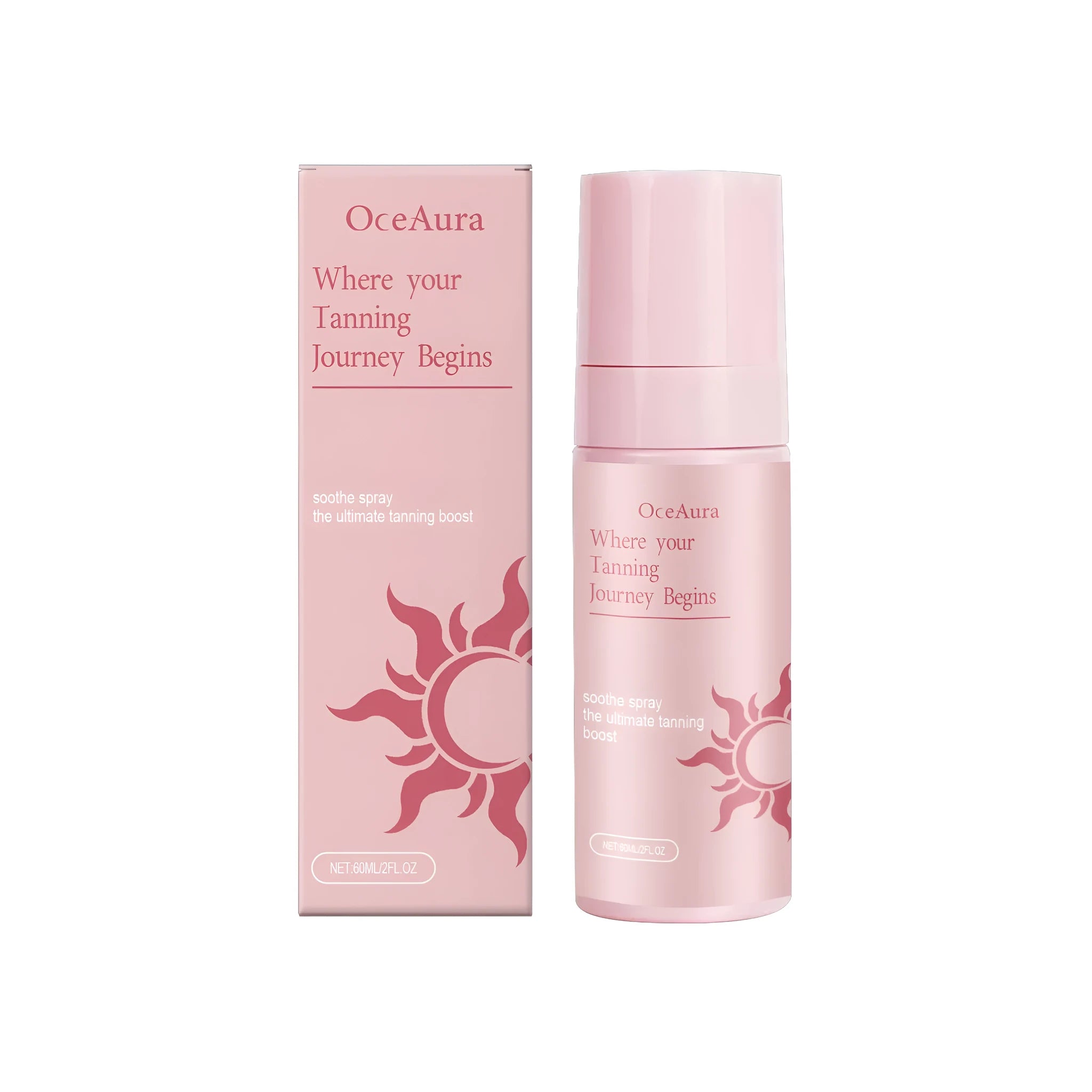 60ml bottle of Sun Free Tanning Spray with water-based formula containing botanical extracts