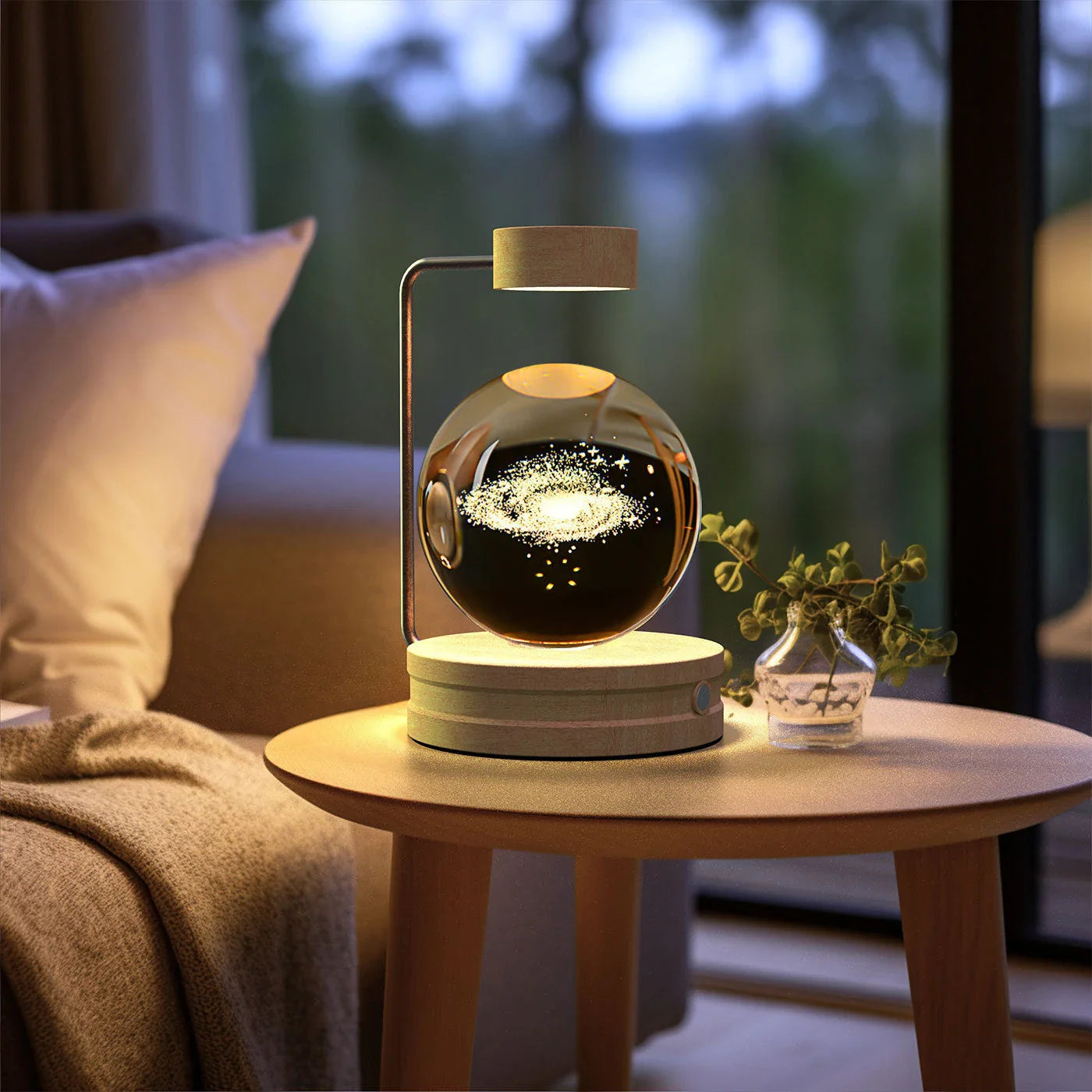Dazzling crystal ball nightlight with captivating cosmic designs, creating a warm, soothing ambiance in your home