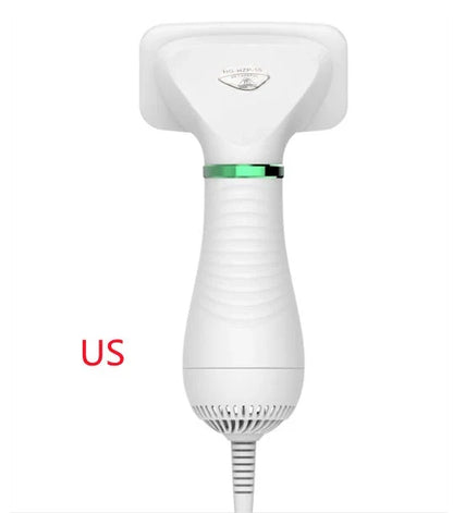 2-in-1 pet drying brush and hair dryer comb with adjustable heads for efficient grooming