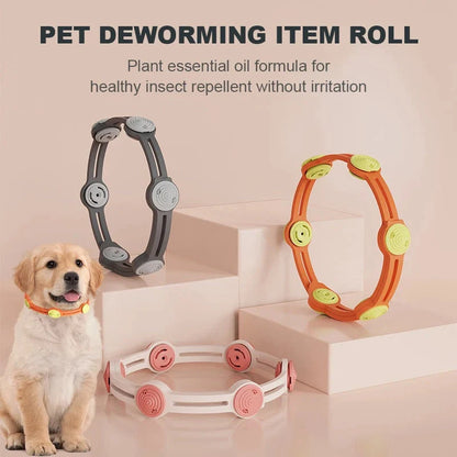 Adjustable pet insect repellent collar with natural essential oils for flea and mosquito protection