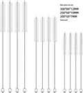 Set of nylon straw cleaning brushes with stainless steel handles in black and white colours