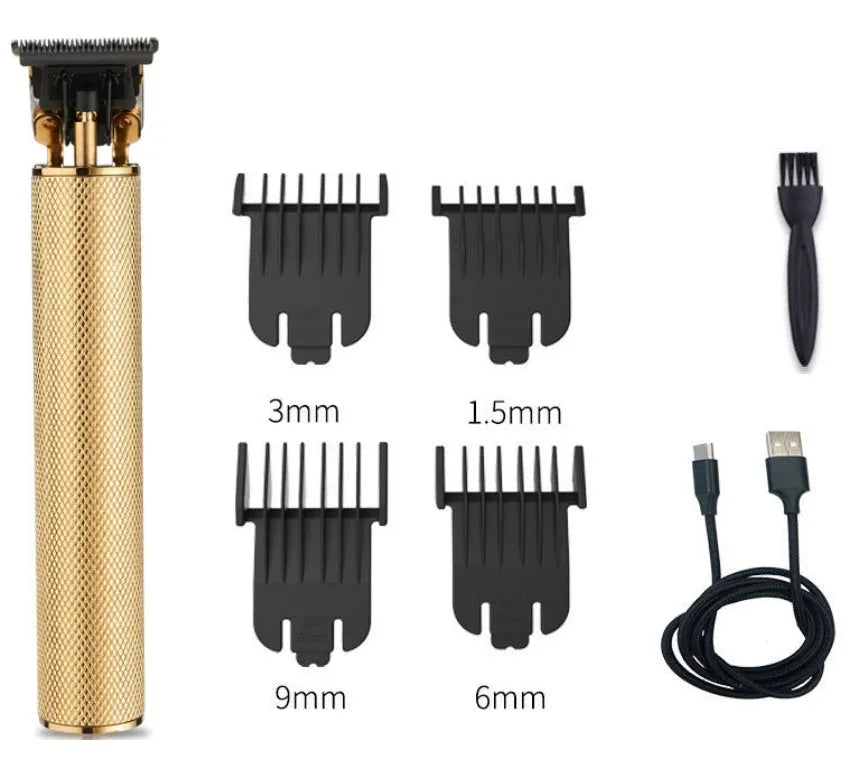 USB rechargeable electric hair clipper with 5W motor and transparent black comb for home use