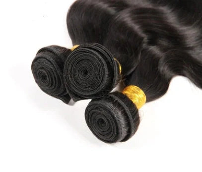 Brazilian hair wig curtain with 14-inch body and real curls showing seamless construction