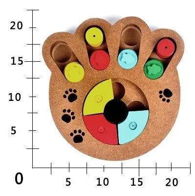 Wooden dog puzzle toy in bone style for interactive feeding and play