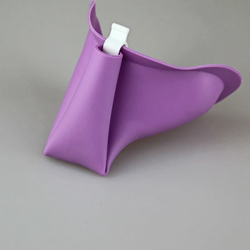 Ladies Standing Urinal in purple, portable and hygienic solution for women